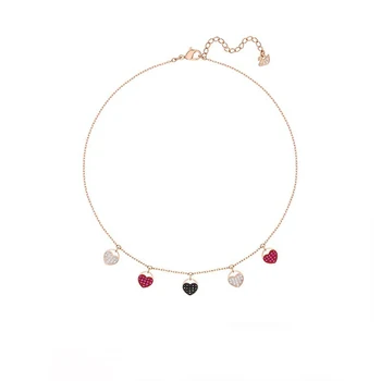 1:1 rose zlato, vdelan multi-ljubezen clavicle ogrlico, obesek diamond elegantno vzdušje ženske srebrni nakit 105536