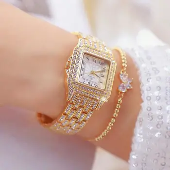 Lepota Diamond Pazi Za Ženske Relogio Feminino Quartz Analogna Luksuzni Watch Rose Zlato Uro Quartz Ura 2021 Reloj Mujer Montre 109098