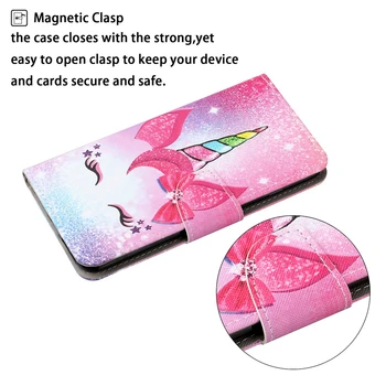 Magnetni Flip torbica za Funda Samsung Galaxy A20E A50 A40 A20S A10 S A20 A30 A70 Primeru Kawaii Samorog Mačka Denarnice Usnja Kritju 1205
