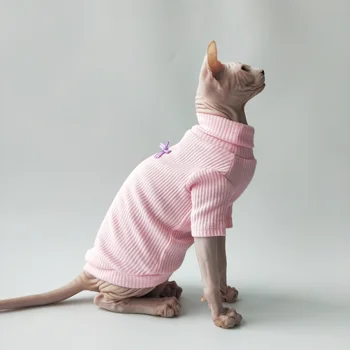 Sphynx hairless mačka Devin mačka po meri jeseni in pozimi bombaž oprijetim toplo visoko vratu jopica, pulover, oblačila 12948