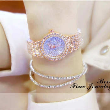 Visoko Kakovostna Japonska Gibanje 2021 Nove Luksuzne Polno Diamant Ure Za Ženske Rose Zlato Ročno Uro Nepremočljiva Obleka Ženske Gledajo 132674