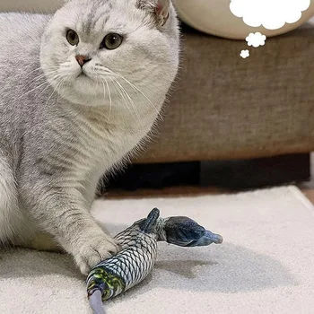 Pet Smešno Mačka Napihljive Igrače Vibrira Catnip Igrača Ustvarjalna Simulacije Swing Ribe Palico Bije Ročno Upravljanje S Ribji Rep Igrača