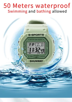 Plavanje pod vodo, Lahko gumb par multi-funkcijo LED elektronski gledam šport na prostem študent watch budilka militaryасы 163985