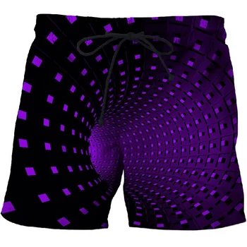 Nov Geometrijski vzorec 3D kopalke, kratke hlače Mens Smešno Moške Fantje Plaža hlače Športne hlače Vrh Velikost Moda vroče Moške oblačila 169