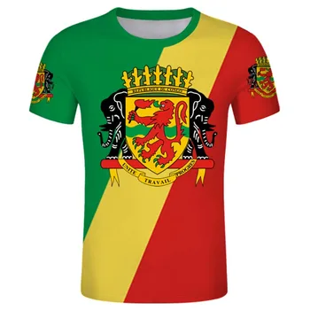Republika Kongo mladih t shirt Kongo Brazzaville Otroci Otroški Nogometni Dres osebno ime, številka logotip na športna oblačila 219