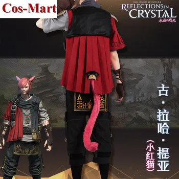 Igra Final Fantasy 14 Gurahattiya Cosplay Kostum Malo Rdeče Mačka Bojne Uniforme Dejavnost Stranka Vlogo Igrajo Oblačila Po Meri-Da 3088