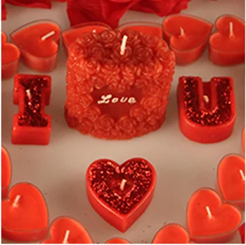 3D Rose Sveča Plesni Srce Ljubezni, Poročno Svečo Plesni Milo, zaradi Česar Plesni Smolo Obrti Art Dekor Gline Silikonski Kalup Ročno izdelane Sveče 34