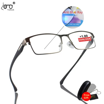 Moške Obravnavi Očala Proti Blue Ray Za Računalnik Dela Kovinski TR90 Okviri Moda Bussin Očala +1.00+1.50+2.00+2.50 363
