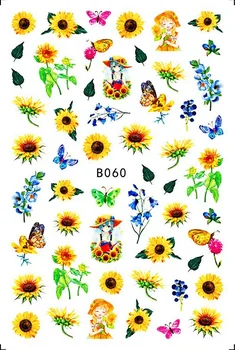 12 listov za Nohte art design manikirne nohtov, folije samolepilni sonce cvet metulj pomlad nail art nalepke XF012 428