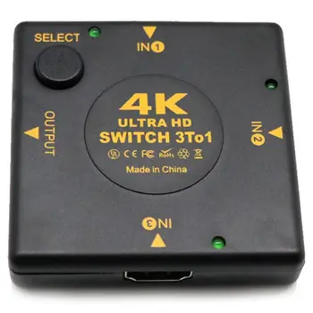 4K HDMI preklopnik Selektor 3 V 1 Izhod Audio kvm Extractor Hub Razdelilnik Preklopnik 4316