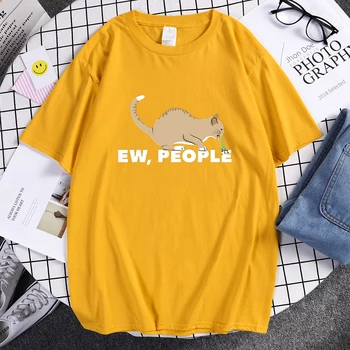 Ew Ljudi Ogabno Mačka Tiskanja Mens T Shirt Moda Hip Hop Tee Shirt Poletje 2020 Harajuku Tshirts Svoboden Blagovne Znamke Moška T-Shirt Majica 462
