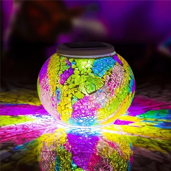 Sončna Stekla Žogo LED Vrt Svetlobe Barva Spreminja, Sončne namizne Svetilke, Vodotesne na Prostem Sončne Luči za darilo 5861