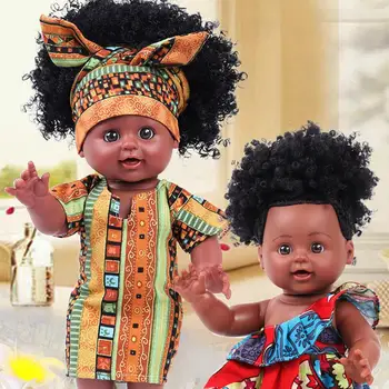 Črna Baby Doll Afriške Novorojenčka Lutka Silikonski Igrača Darilo Za Otroke Black Baby Doll Afriške Novorojenčka Lutka Silikonski Igrača Darilo Za Otroka 6212