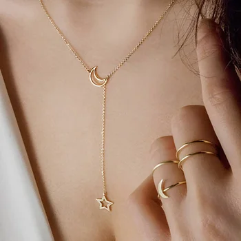 Luna ogrlica srčkan kpop choker zlato Obesek za ženske indie estetske nakit Verige darilo dekle Nakit za dve ljubitelji Mode 2021
