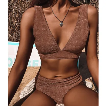 Bikini 2021 Kopalke Ženske Brazilski Bikini Komplet Push Up Kopalke Seksi Visoko Pasu Biquini Plavati Obrabe Kopalke Maillot De Bain 71882