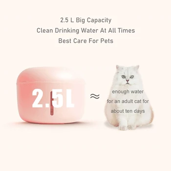 PAKEWAY Samodejno hišne vode napajalni elegantno krog načrt ABS okolju prijazen pes, mačka vodnjak Skledo 2.5 L