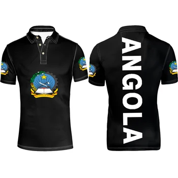 ANGOLA mladi meri ime, številko belo črne zastave, rdeče ao nazaj diy Polo shirt tiskanje portugalski besedila word Angolan oblačila 80