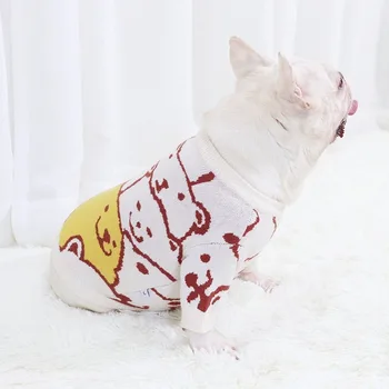 Lepe Pet Dog Pulover za Majhne, Srednje Pse Koreja Slog francoski Buldog Oblačila Nosijo Tiskanja Pes Puloverji Kawaii hišni Ljubljenčki Kostumi 8875