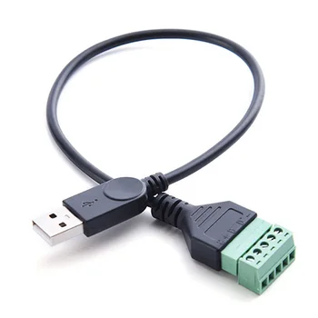 Mikro 5 Pin USB 2.0 A Moški 5 Pin Vijak z Ščit Solderless Terminal Priključite Napajalnik Priključek za Kabel Vodi 8918