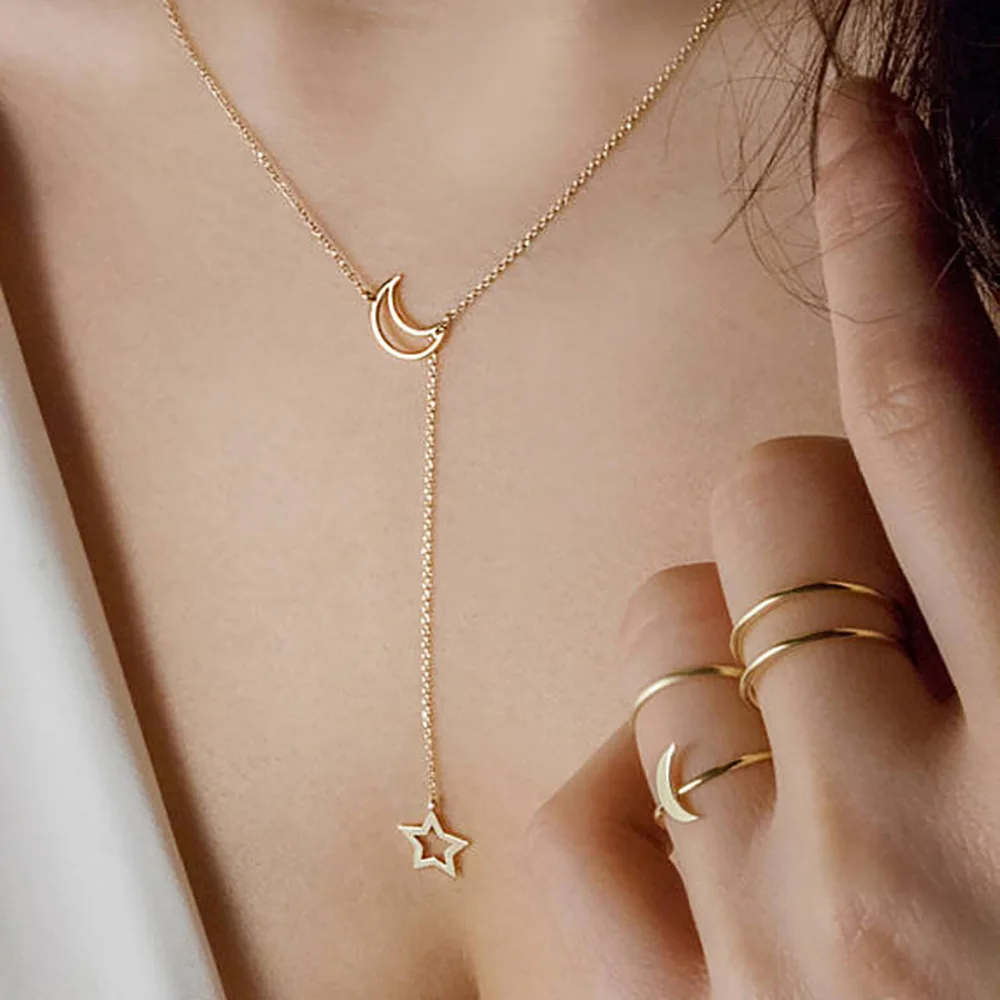 Luna ogrlica srčkan kpop choker zlato Obesek za ženske indie estetske nakit Verige darilo dekle Nakit za dve ljubitelji Mode 2021 1