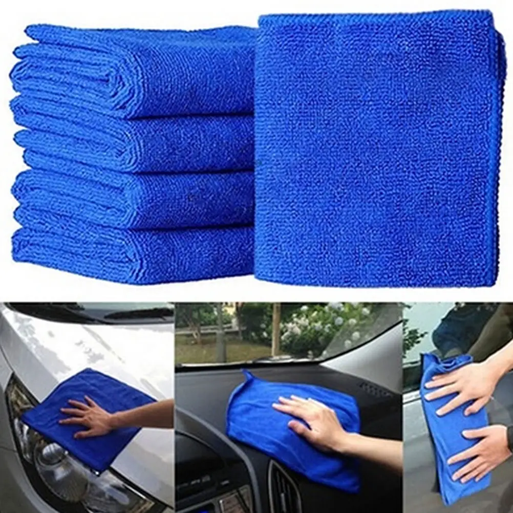 5pcs Čudovito Veliko Modro Pranje Krpo Avto Auto Nego Mikrovlaken za Čiščenje Brisače 2